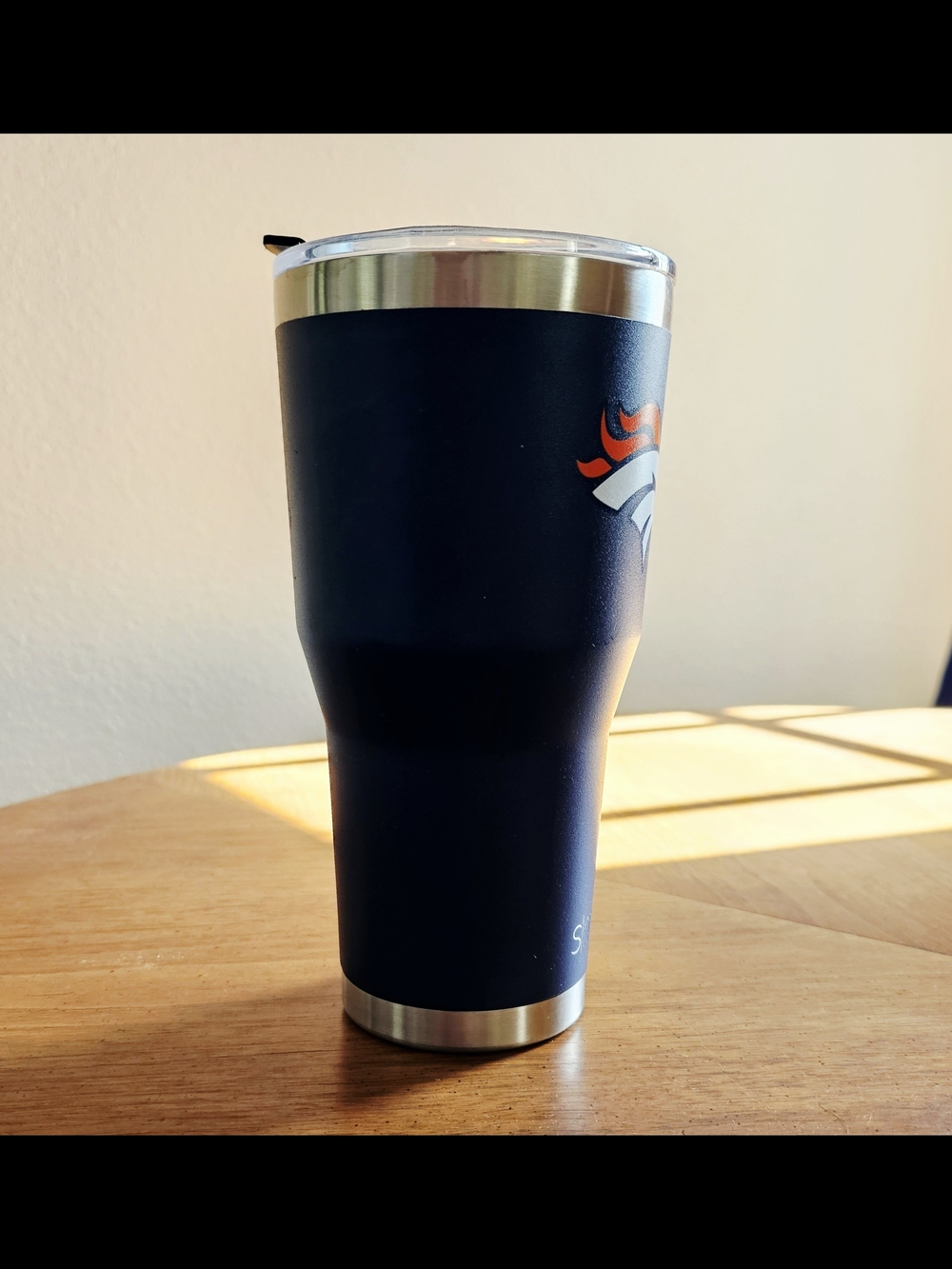 Denver Broncos Simple Modern Navy 30oz Cruiser Travel Tumbler - Picture 4 of 14